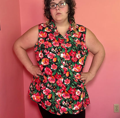 Tropical Floral Tank Top (3X)