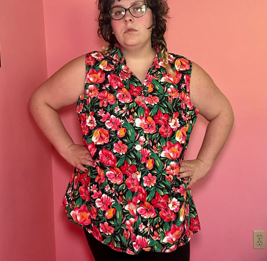 Tropical Floral Tank Top (3X)
