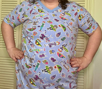 Shopping Ladies Illustrative PJ Dress (OS)
