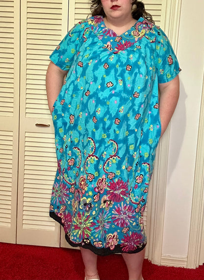 Groovy Teal Nightgown (1X)