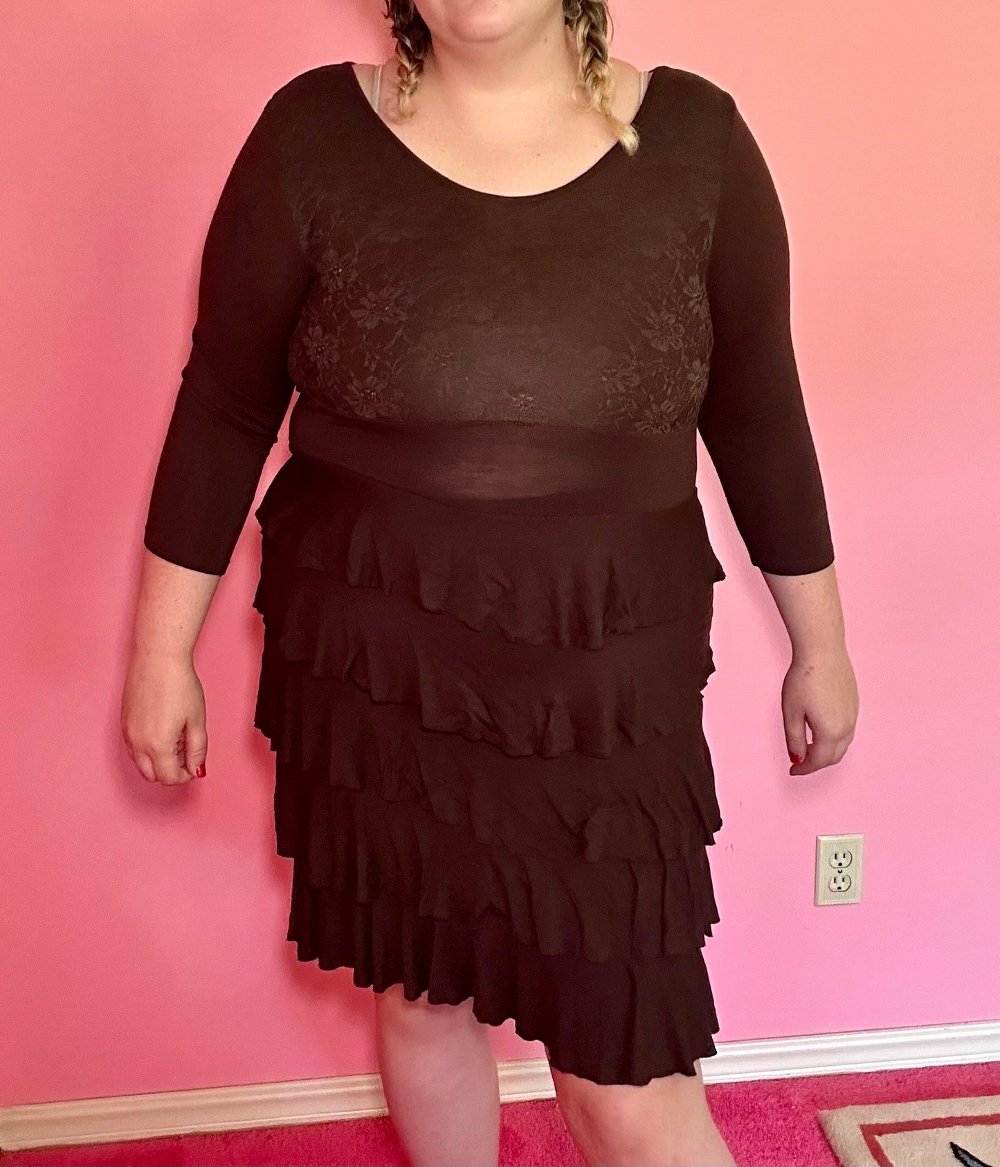 Brown Ruffle Dress (XL)