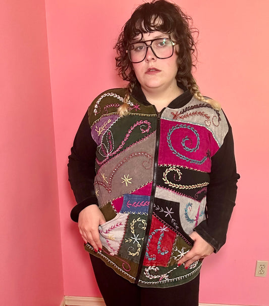 Whimsical Embroidered Hoodie (3X)