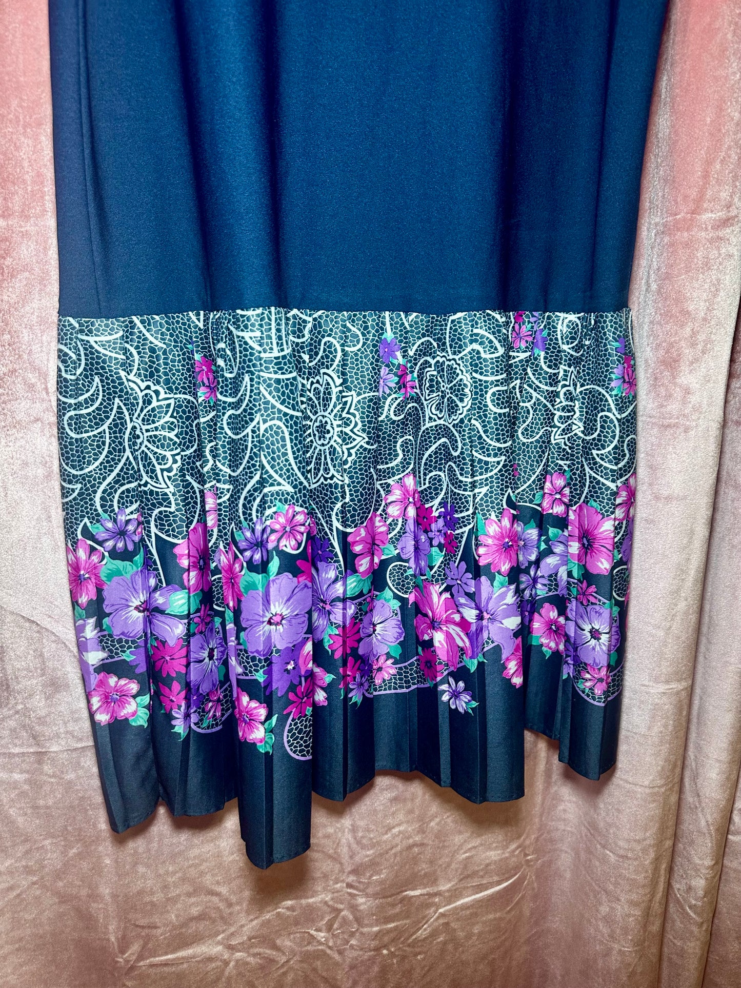 Navy Floral Dress (XL)