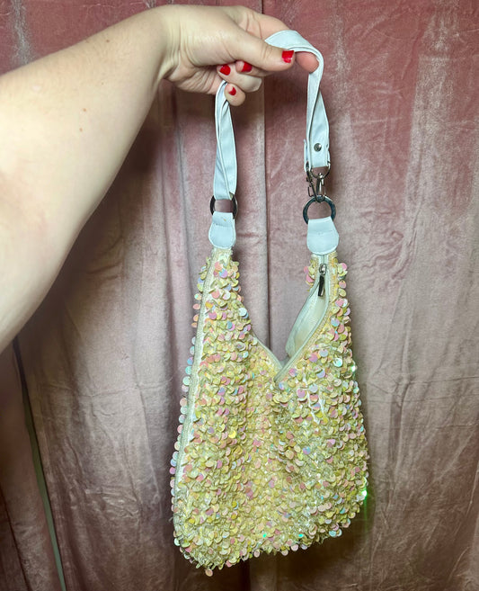 Y2K white Bead Bag