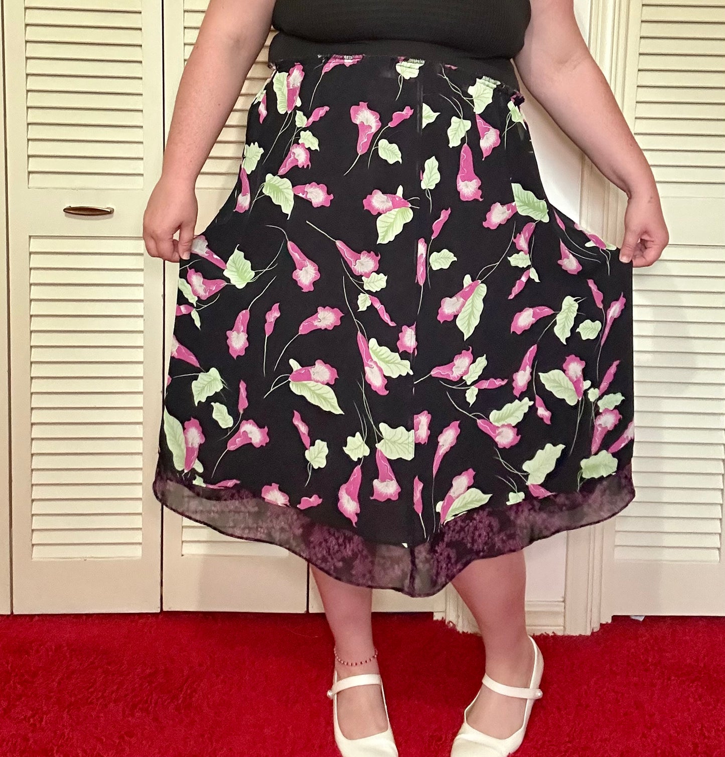 Pink Floral Reversible Skirt (22W)
