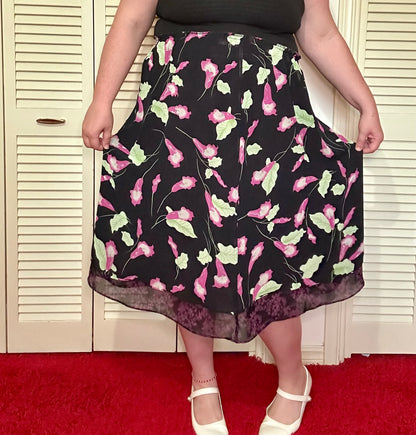 Pink Floral Reversible Skirt (22W)