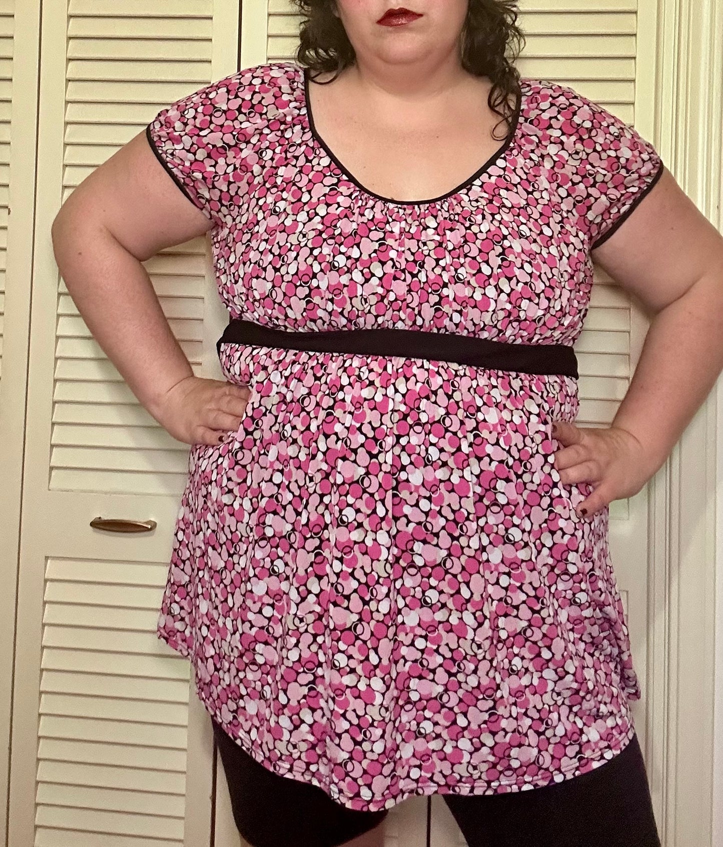 Pink Dots BabyDoll Y2K Top (XL)