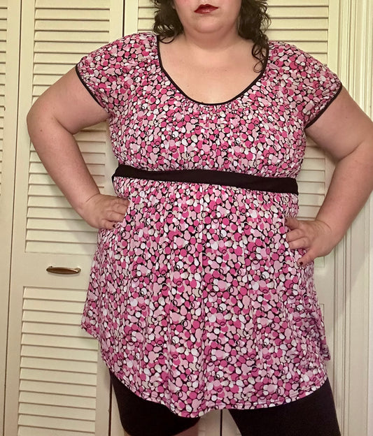 Pink Dots BabyDoll Y2K Top (XL)