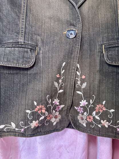 Y2k Flower Embroidery Denim Jacket (14)