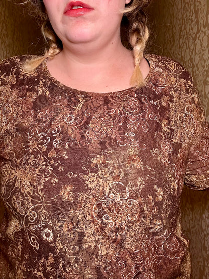 Brown Lace Top (2X)