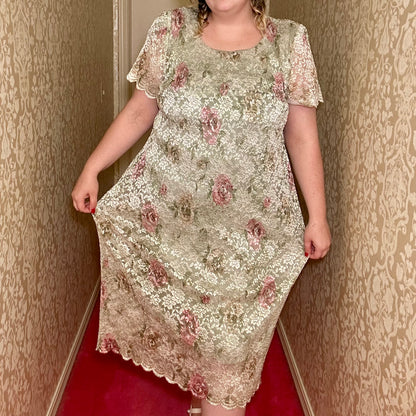 Teal Lace Rose Dress (18)