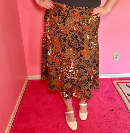 Brown Paisley Skirt (XL)
