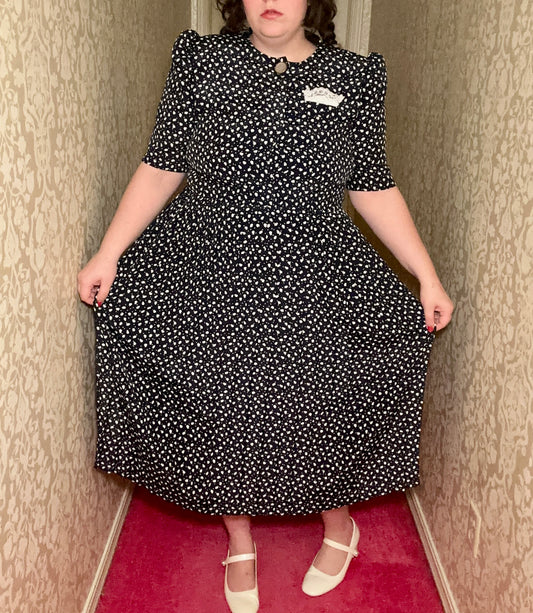 Blue Floral Retro Dress (16)