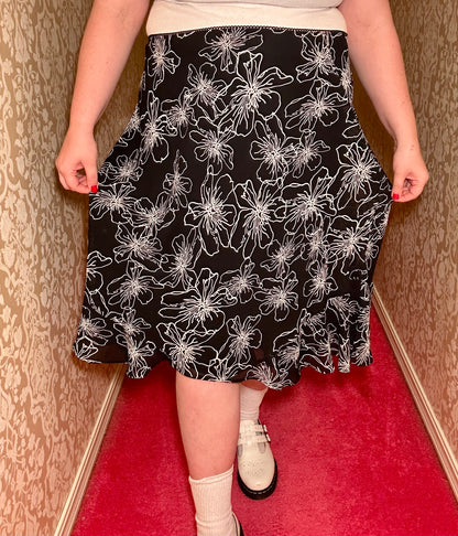 Black Floral Skirt (3X)