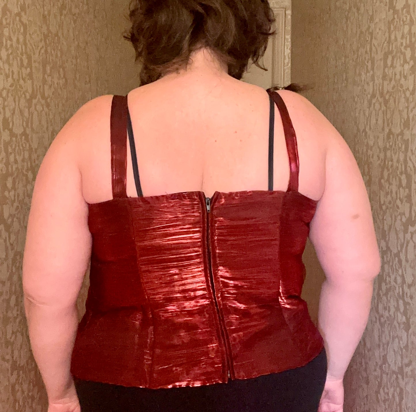 Red Metallic Corset Top (20W)
