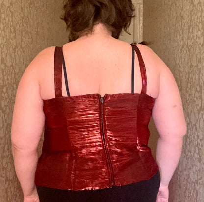 Red Metallic Corset Top (20W)
