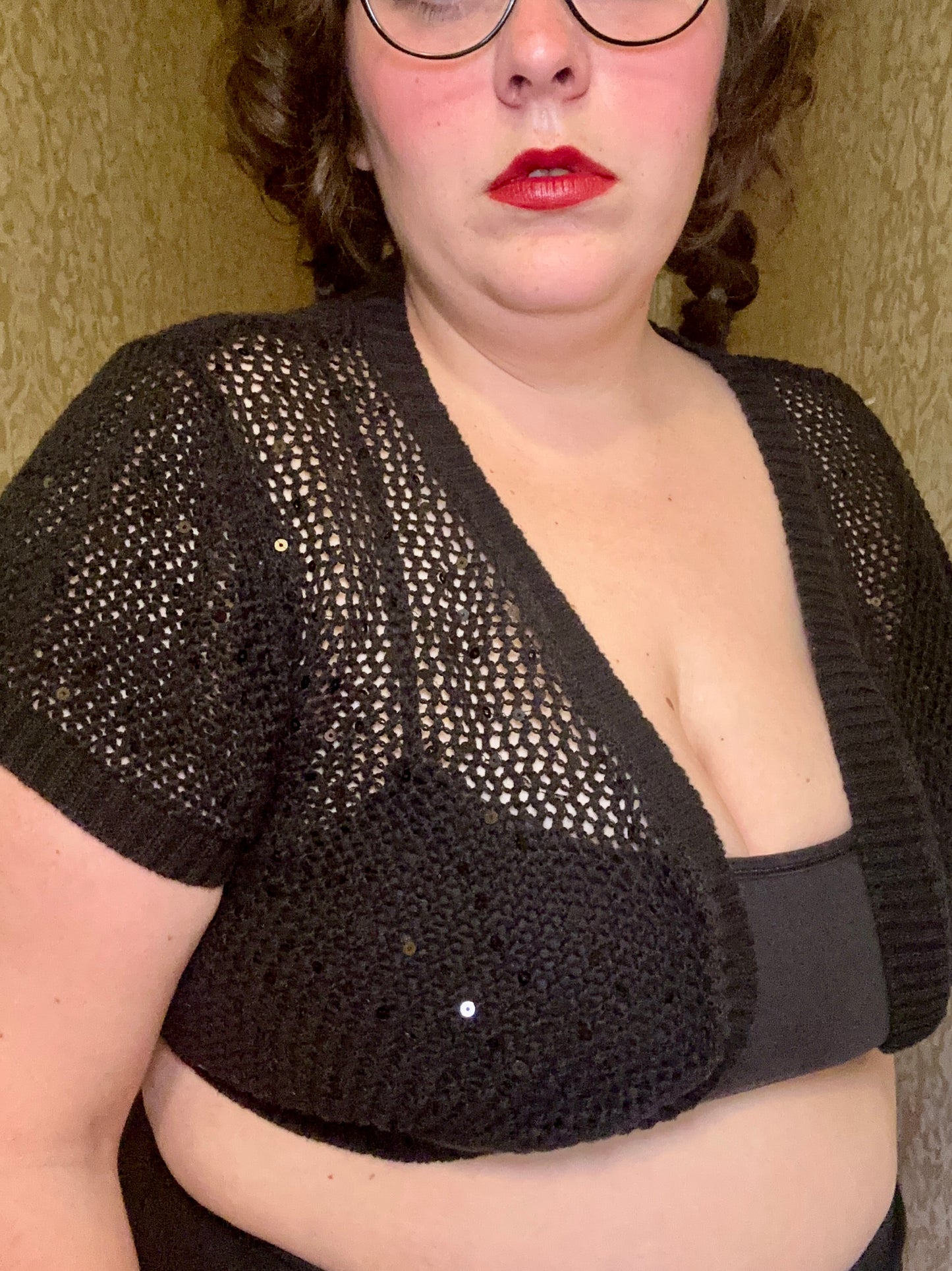 Black Knit Sparkly Shawl (3X)
