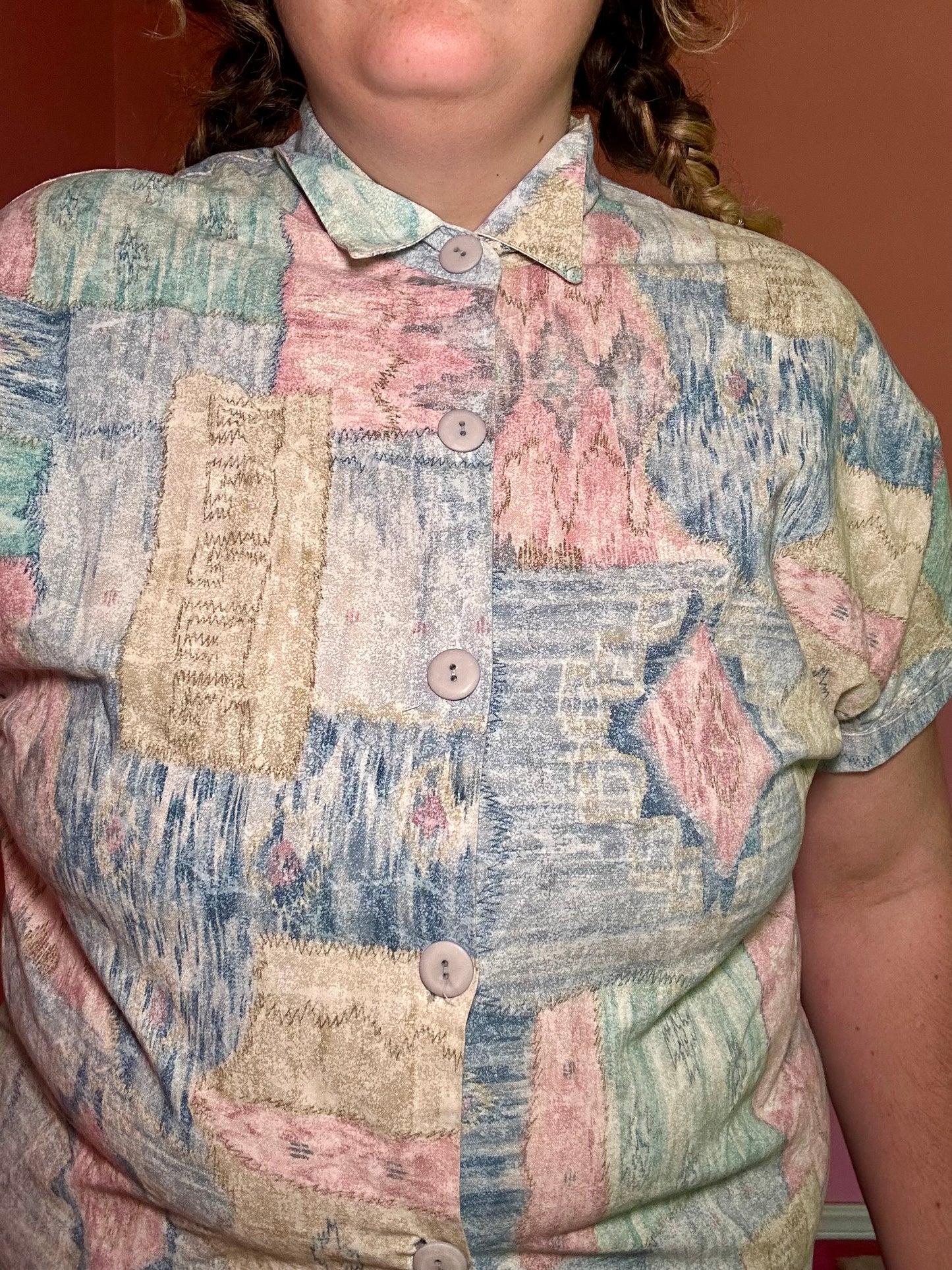 Pastel Button Up Blouse (20W)