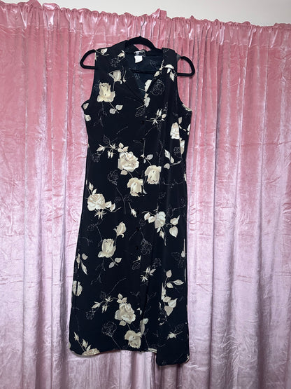 Black Rose Button Up Dress (16P)