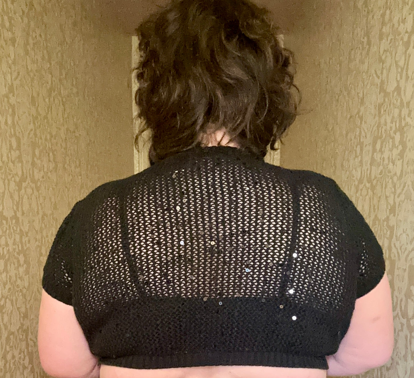 Black Knit Sparkly Shawl (3X)