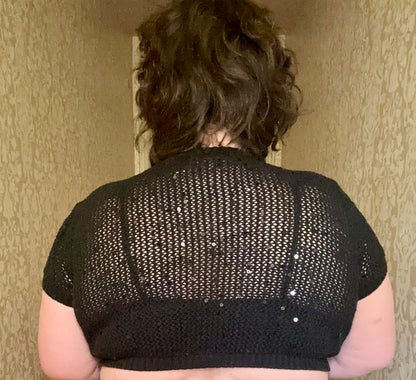Black Knit Sparkly Shawl (3X)