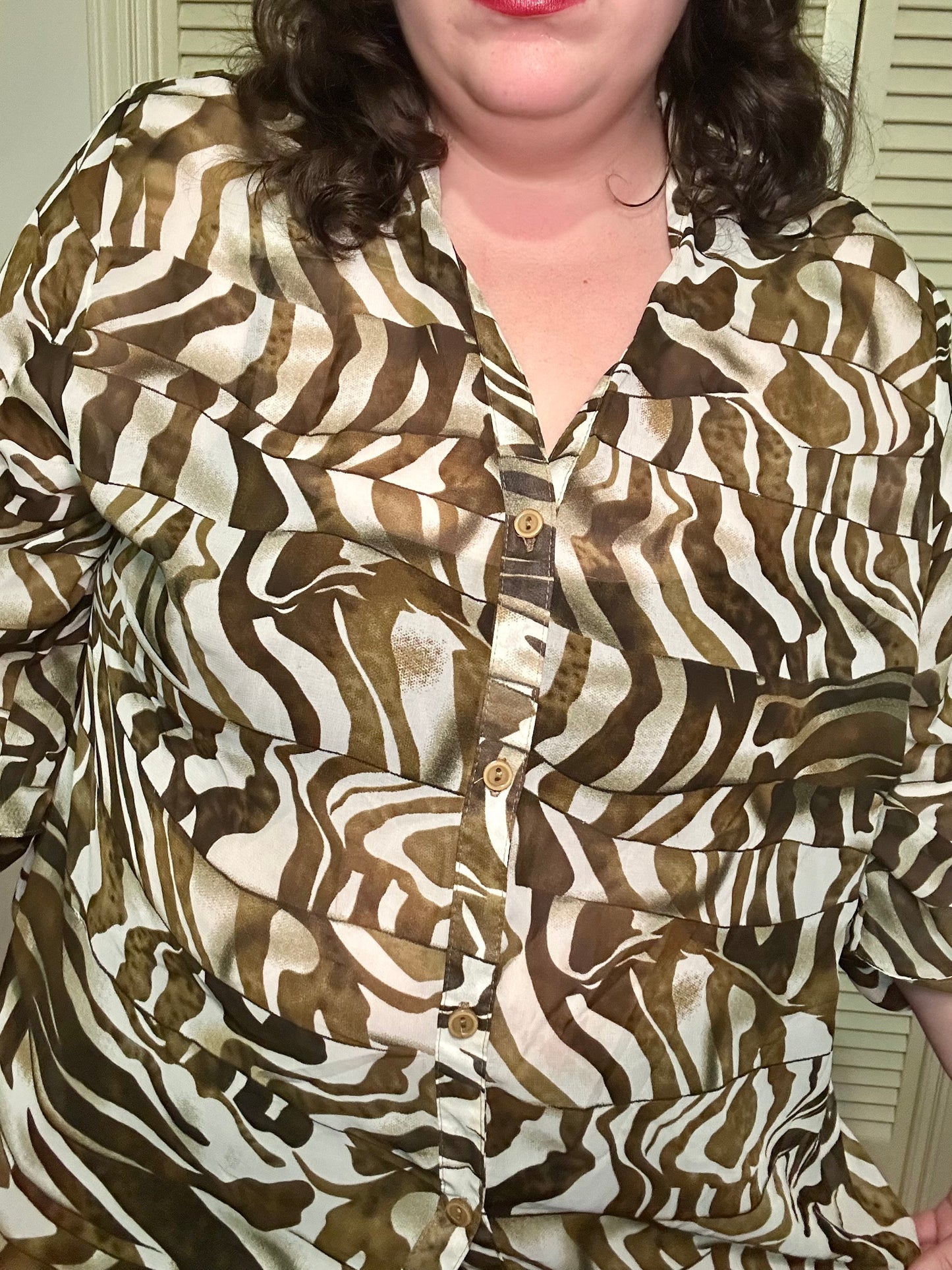 Sheer Zebra Blouse (3X)