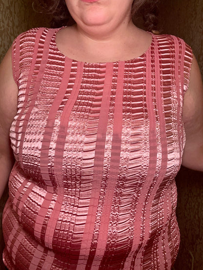 Pink Satin Textured Top (L)
