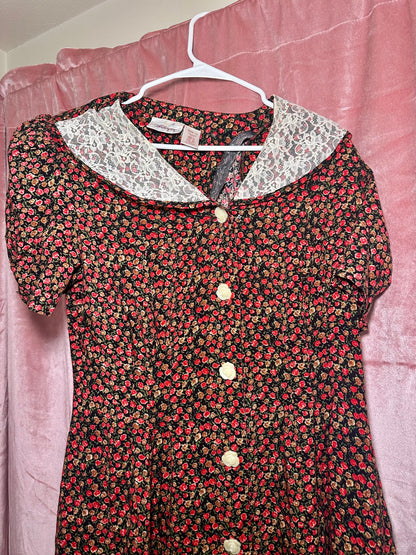 Lace Collar Rose Dress (12)