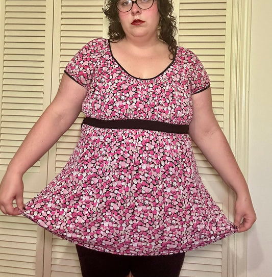 Pink Dots BabyDoll Y2K Top (XL)