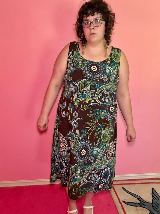 Brown Paisley Dress (20W)