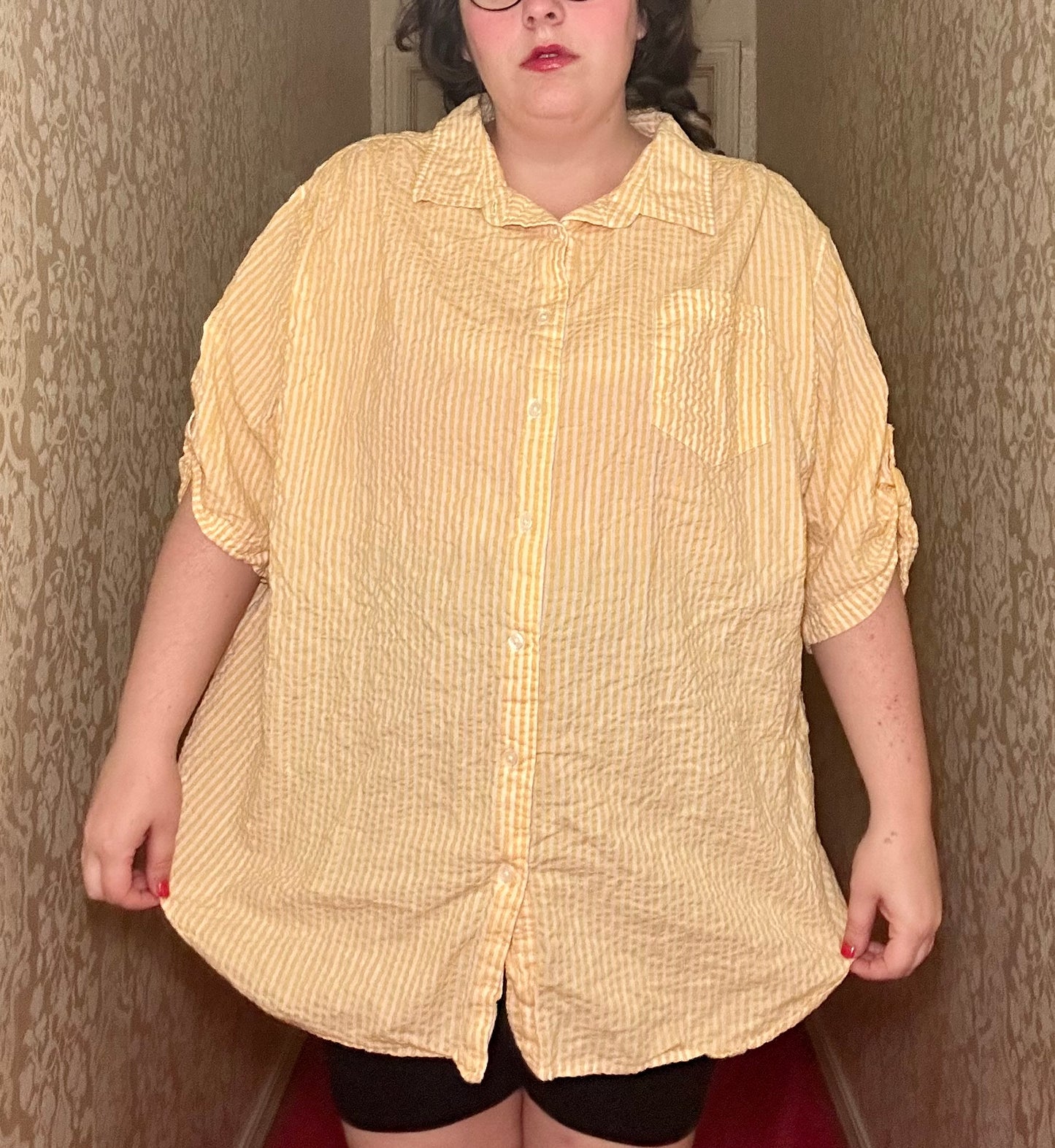 Yellow Striped Button Up (3X)
