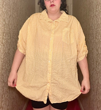 Yellow Striped Button Up (3X)