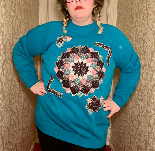 Teal Quilt Sweatshirt (XXL)