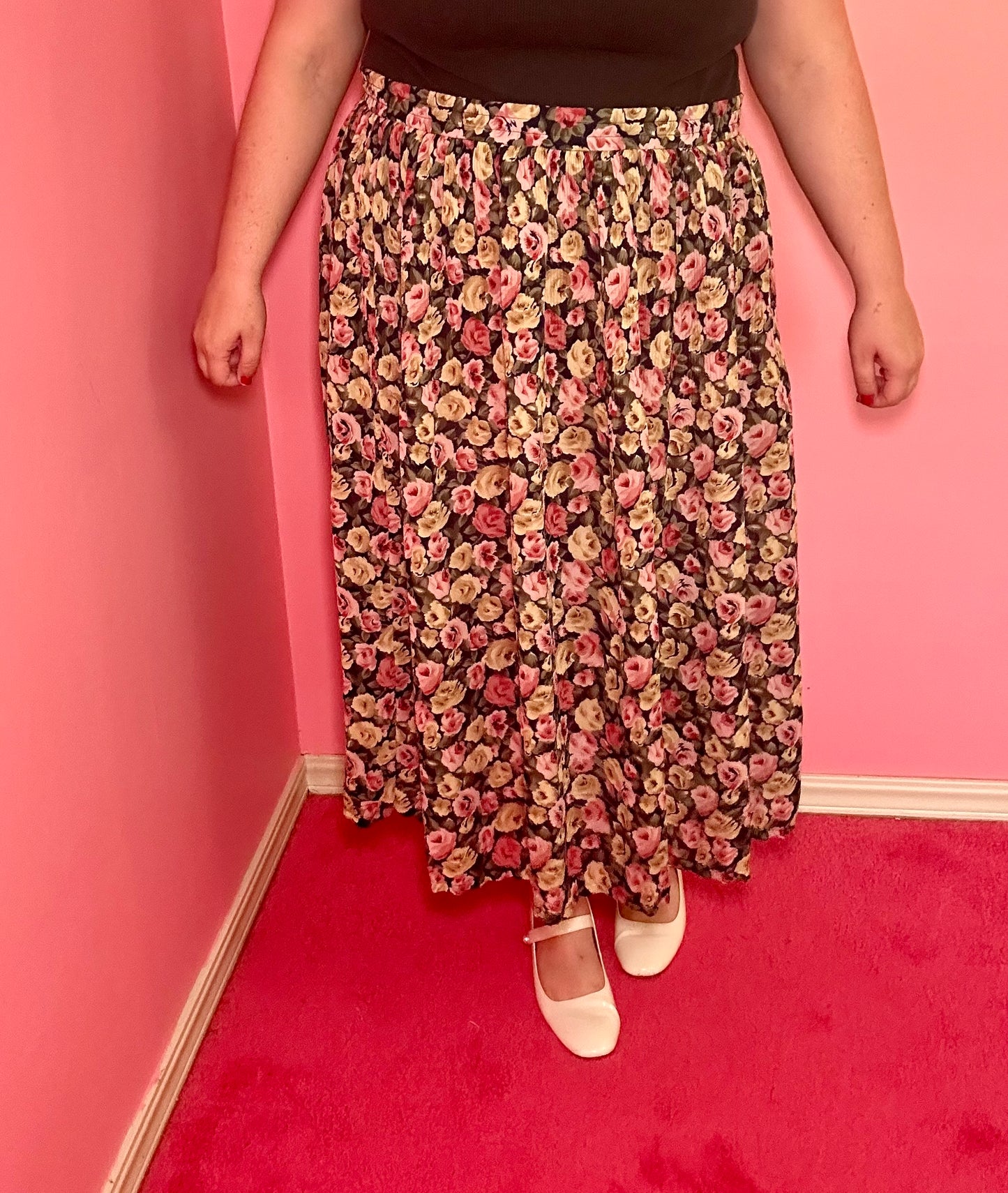 Pastel Rose Chiffon Skirt (2X)