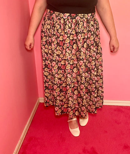 Pastel Rose Chiffon Skirt (2X)