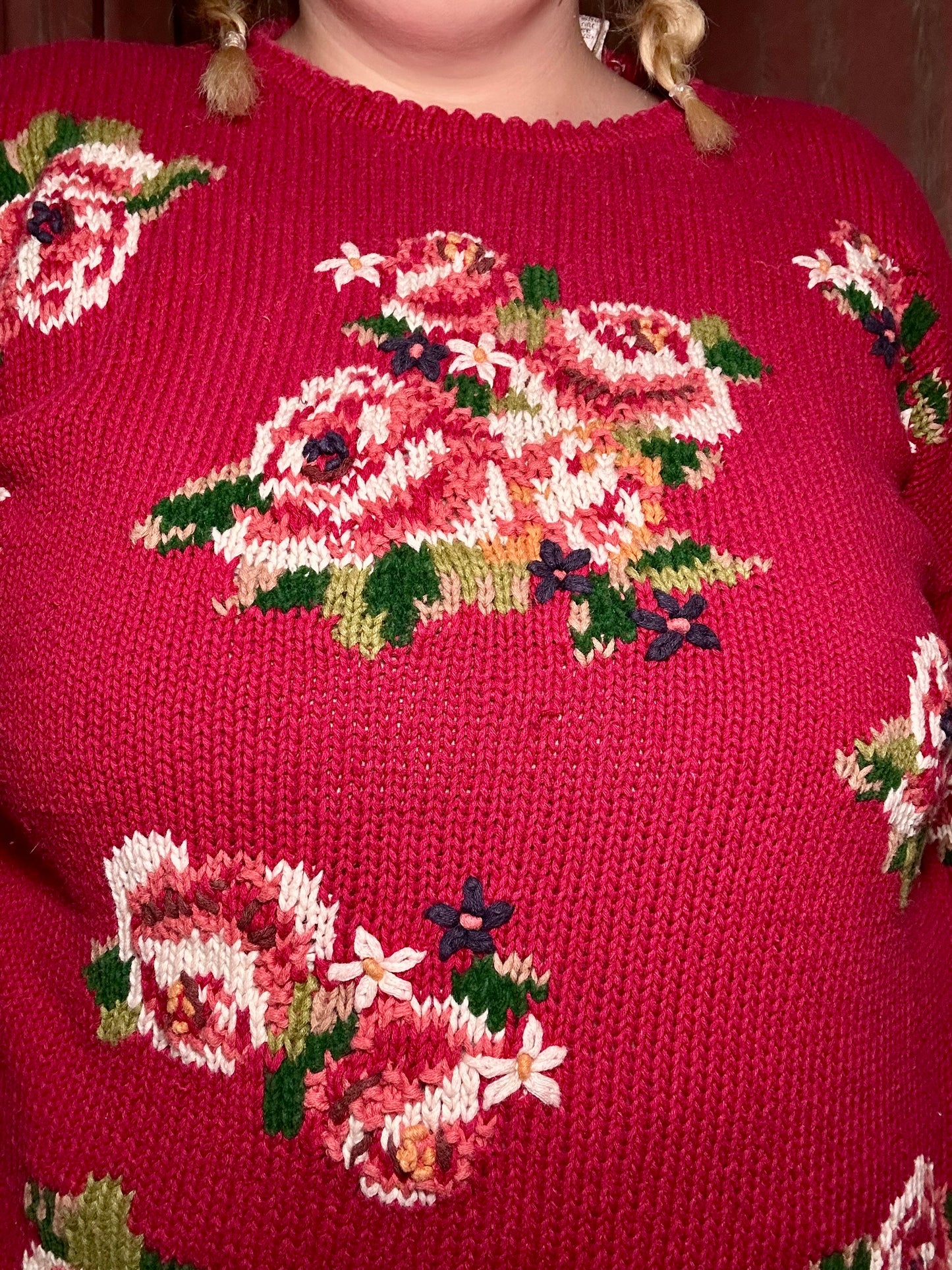 Rose Knit Sweater (L)