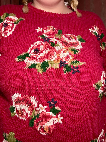 Rose Knit Sweater (L)