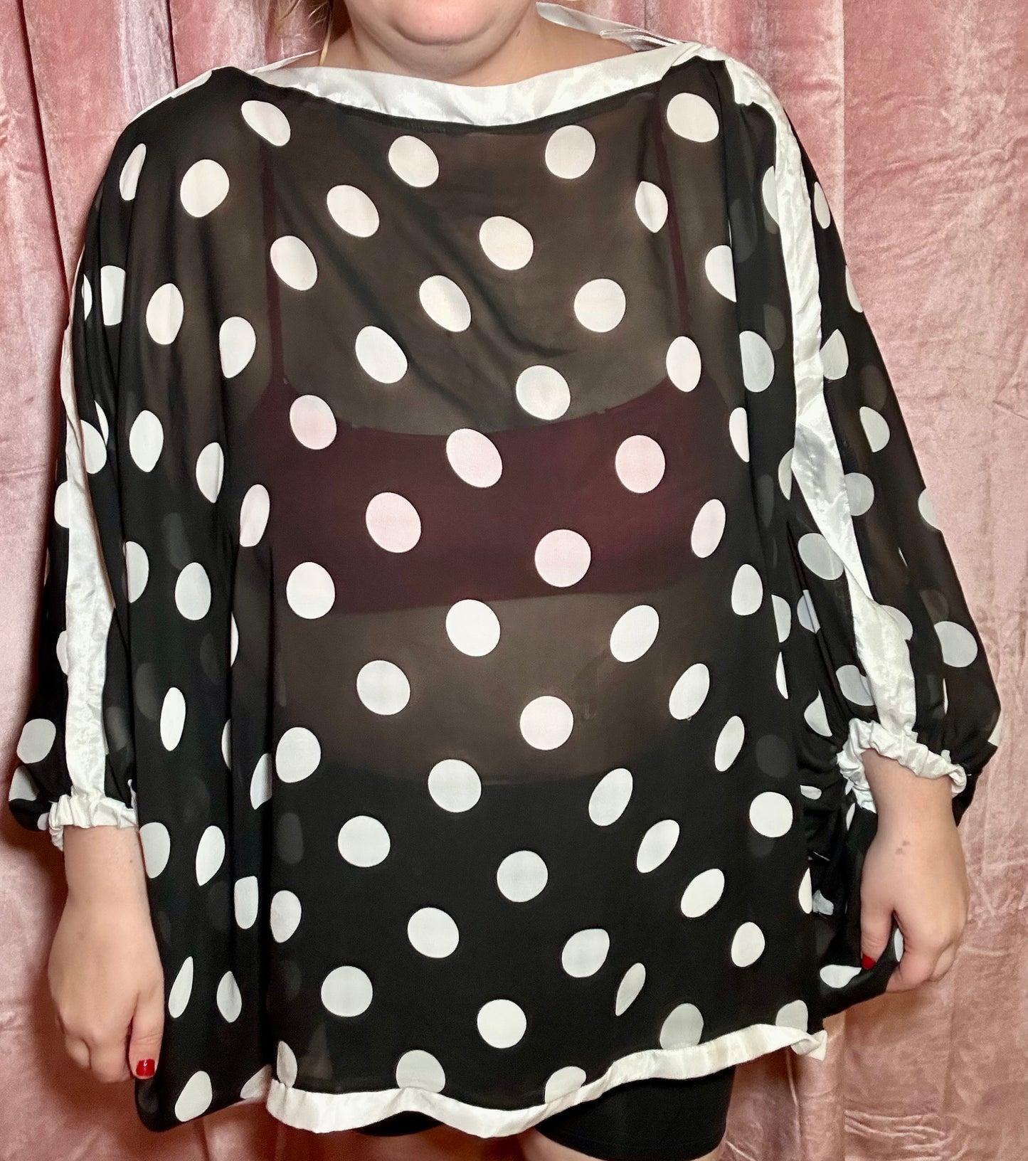 Flowy Polka Dot Blouse (1X)