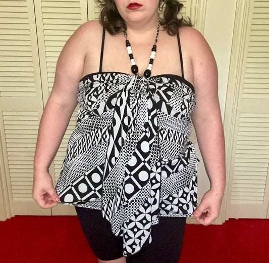 Black and White y2k Halter tube top (14/16)