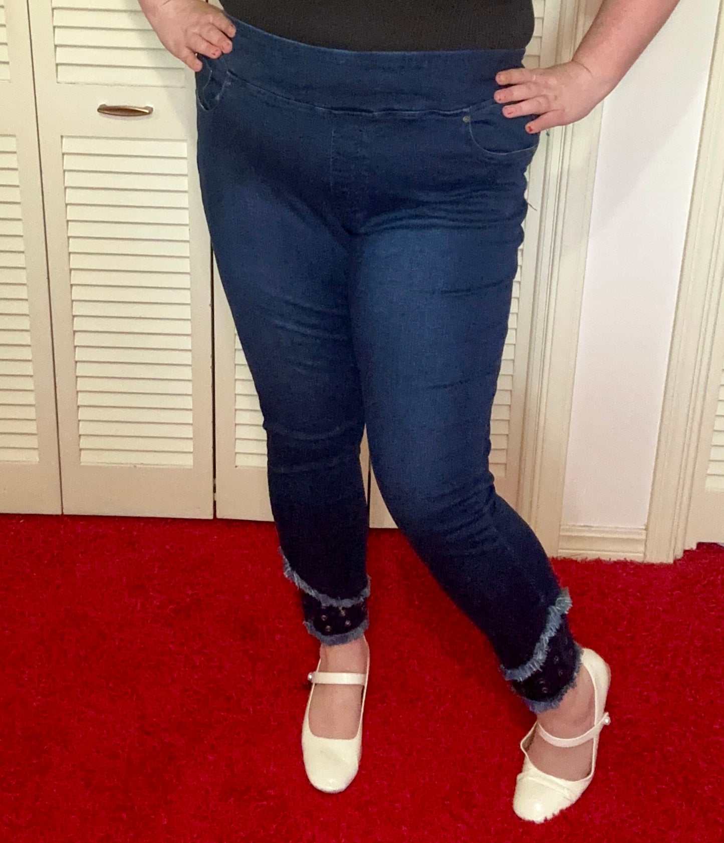 Grommet Blue Skinny Jeans (22W)