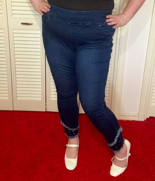Grommet Blue Skinny Jeans (22W)