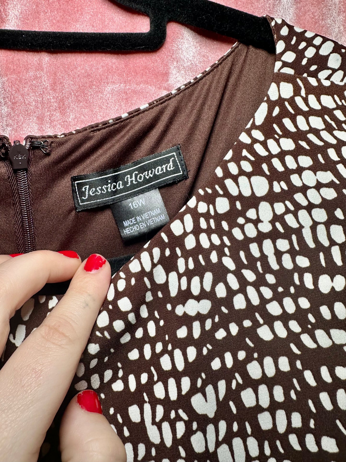 90s Brown and White Dress (16W)