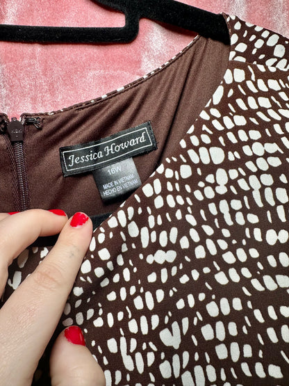 90s Brown and White Dress (16W)