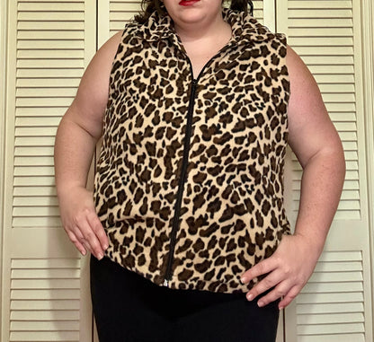 Fleece Leopard Vest (2X)