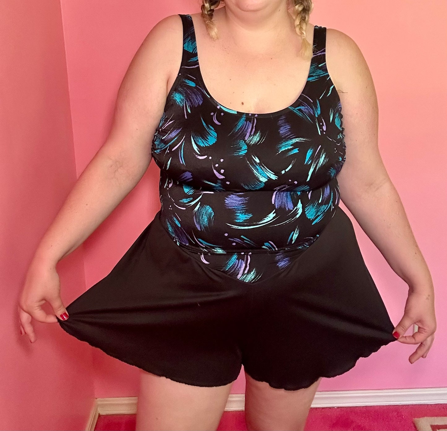 Watercolor Swim Dress (22W)
