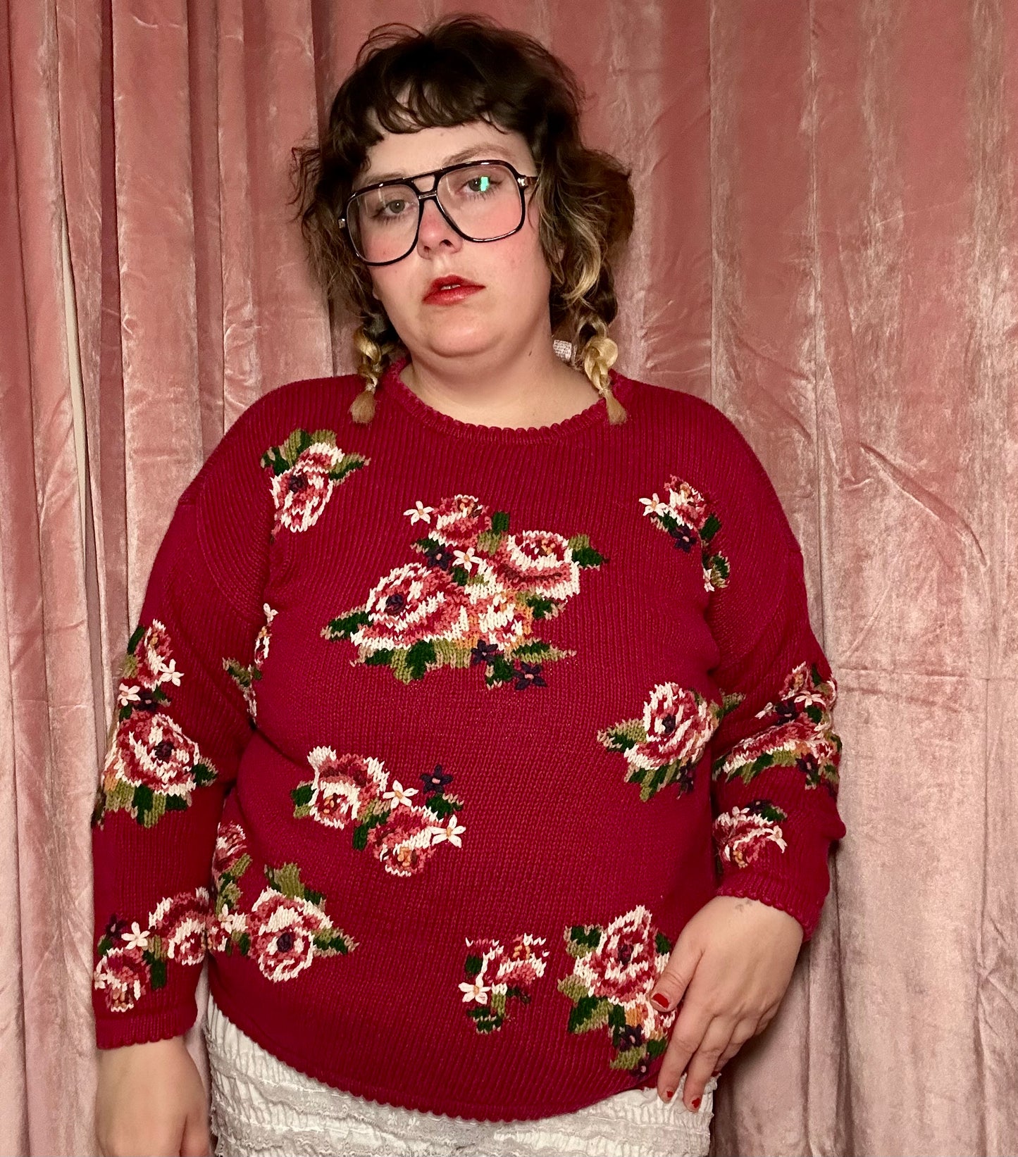 Rose Knit Sweater (L)