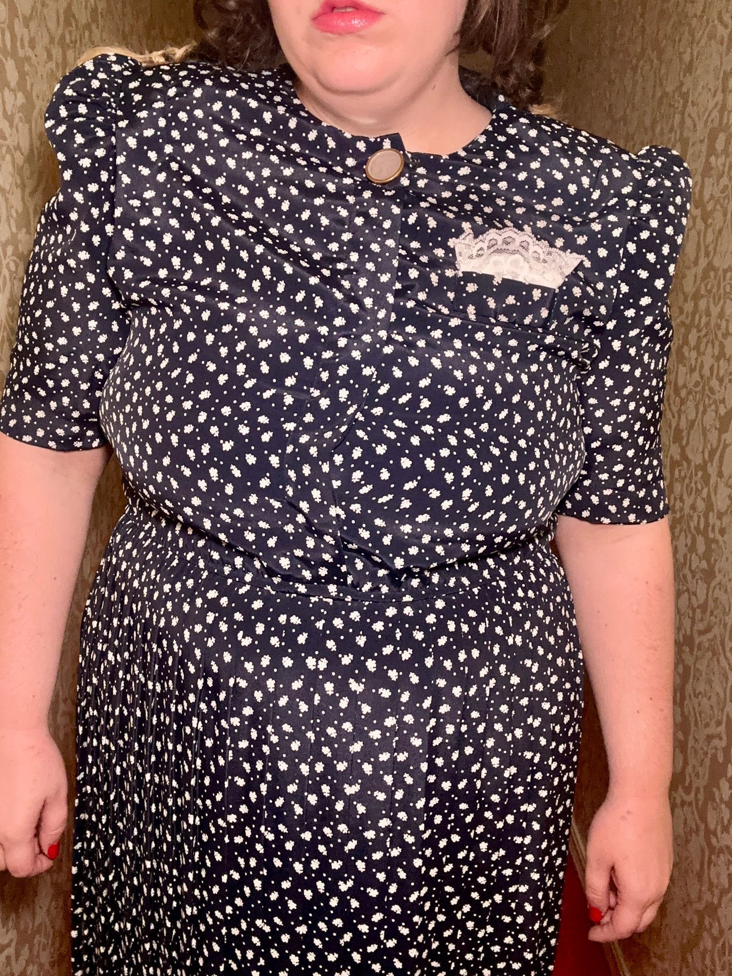 Blue Floral Retro Dress (16)