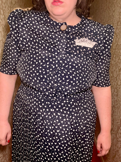 Blue Floral Retro Dress (16)