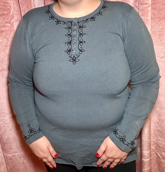 Grey Long Sleeve Top (XL)