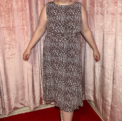 90s Brown and White Dress (16W)